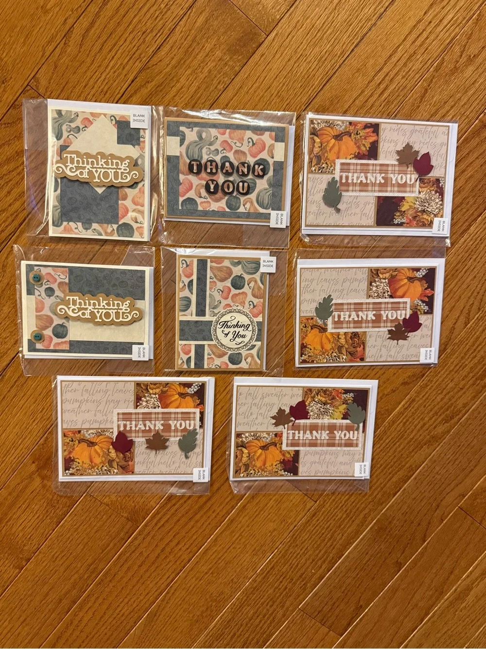 Handmade Fall Thank You & Thinking of You Cards – Blank Inside Fall Autumn